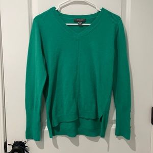 Green Long Sleeve Shirt with small gold buttons